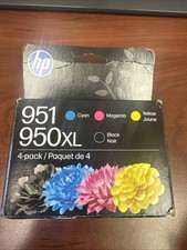 HP Genuine Original 951/950XL CMYK Inkjet Ink Cartridges 4-Pack Cyan Magenta Yel picture