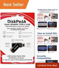 Effortless Windows Install with 64GB USB Drive - Fast Data Transfer & Dual Ports picture