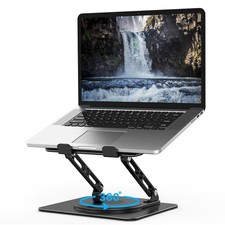 Gogoonike Adjustable Laptop Stand for Desk with 360 Rotating Dark Black-360° picture