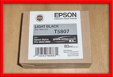 T5807 Genuine Epson Pro 3800 3880 Light Black Ink T580700 w/exp 01-2016 picture