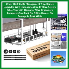 Effortless Under Desk Cable Management Tray - No Drill, C-Clamp Installation picture