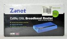 Zonet Cable/DSL Broadband Router 4- Port Switch – ZSR0104CP - New picture