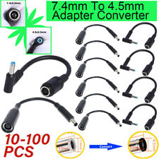 10-100x DC/AC Power Charger Converter Adapter Cable 7.4 To 4.5mm For HP/Dell Lot picture