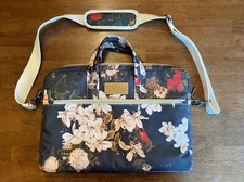 Black Peony Patten Waterproof Laptop Shoulder Messenger Bag Case Sleeve picture