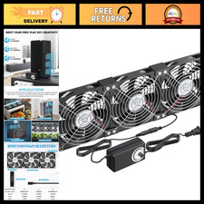 3X120mm DC Cooling Fans with AC Plug & Speed Controller for PC, Server, Greenhou picture