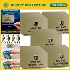 50 Pack RFID Blocking Cards for Credit Debit ID ID Protection, Gold Color picture