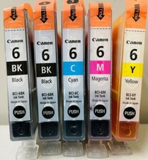 New Genuine Canon BCI-6 Black Color 5PK Ink Cartridges No Wrap picture