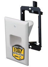 DataComm 1 Gang Recessed Cable Wall Plate Bracket DIY Cord Hider 4 Cords picture