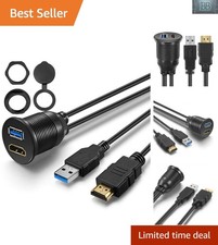 Versatile 3FT Flush Mount HDMI and USB Cable for Seamless Dashboard Connectivity picture