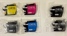 LC401XL Ink Cartridges Combo 6 Pack Compatible For Brother LC401 (2 Ext. Black) picture