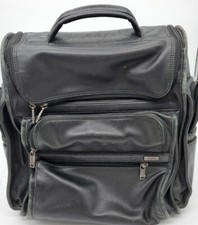 TUMI Black Nappa Genuine Leather Daypack Laptop Backpack Model 96081D4 Vintage picture
