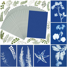 20 PCS Cyanotype Sun Print Kit, A5 Sensitive Solar Art Paper Kit with 20 Pcs Lea picture