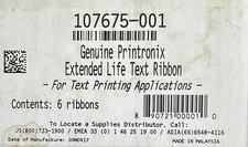 Printronix 107675-001, Extended Life Text Ribbon, 30M, 6 Per Pack MFG :09/11/17 picture