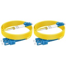 2 PCS OS2 SC To LC Single Mode Fiber Patch Cables 8M/26 Ft 10G SMF LSZH picture