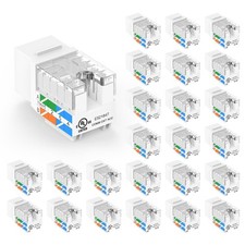 VCE UL Listed Cat6 Keystone Jacks 10Gbps 25-Pack, White picture
