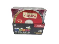 NEW Imation Neon Colors 16x 700MB 80-min CD-R With Slim Jewel Cases Sealed picture
