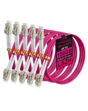 OM4 LC to LC Fiber Patch Cable 5pack,1/10/40/100Gbs Multimode Duplex Optical ... picture