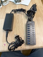 Sabrent 10-Port USB 3.0 Powered Hub Individual On/Off Switches w/ Adapter picture