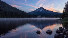 Landscape dark mountains reflection water nature low Custom Gaming Mat Desk picture
