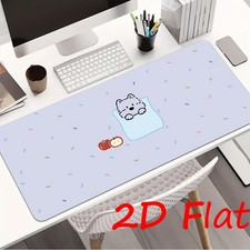 1pc Pink Gingham Grid Desk Mat & Gaming Mouse Pad with Non-Slip Rubber Base, W picture