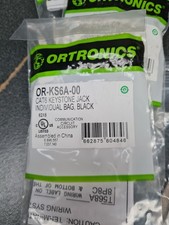 Ortronics OR-KS6A-00 Cat-6 Keystone Jack,  Black (4), PJ00-00 (8) & OR-KSB10 (2) picture