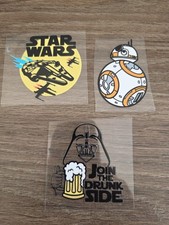 Star Wars 3pc Raised UV DTF Color Sticker Decals Varnish Sealed picture
