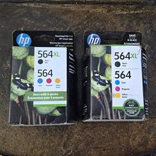 Two HP Genuine 564/564XL Inkjet Cartridges 4-Pack Black Cyan Magenta Yellow picture