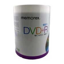 Memorex DVD+R 16X 4.7GB 120min 100 Pack Spindle New Factory Sealed picture