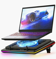 llano V12 Laptop Cooling Pad, 1 Fan, RGB, Memory Foam, 15.6-19in Black picture