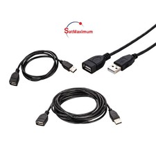 USB 2.0 Extension Cable Black AM to AF Super Speed EXT Cord 3-15ft Multi-Pk LOT picture