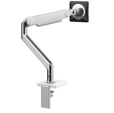 HUMANSCALE M2.1 Single Monitor Clamp Mount - Polished Aluminum With White Trim picture