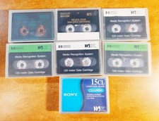 Lot of 6 120 Meter 4GB DDS2 Data Cartridges HP/Maxell & BONUS Sony Tape Cleaner picture