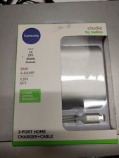 Studio by Belkin 2-Port Home Charger + Micro-USB Cable, Silver picture