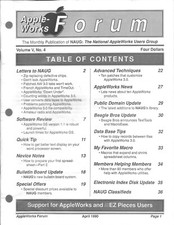 AppleWorks Forum Magazine, April 1990 for Apple II II+ IIe IIc IIgs picture