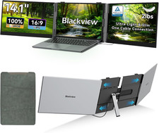 Laptop Screen Extender, 2 Lb Ultra-Light, One-Cable Connection, 14.1