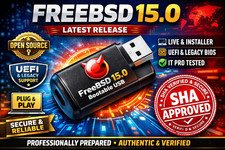FreeBSD 15.0 Open Source UNIX OS Bootable USB | Live & Installer | UEFI & Legacy picture