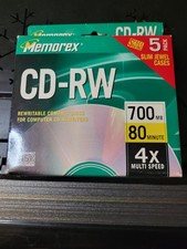 Memorex CD-RW 4x 700MB 80 Min Compact Discs 5 Blank Music CDs Sealed  picture