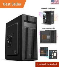 Black Alloy Steel Mid Tower Gaming Case with Multiple USB Ports and Airflow picture