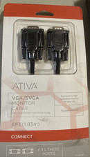 Ativa 6FT VGA SVGA Monitor Cable Double Shielded HDB15 Male to Male 828-540 picture