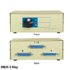 KNTK 2-Way DB25 Manual Data Transfer Switch Box Rotary for Parallel Printer PC picture
