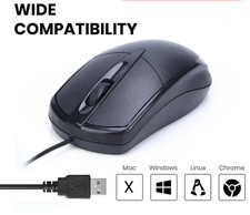 USB 2.0 Optical Wired Scroll Wheel Mouse PC Laptop Notebook Desktop Black Mice picture