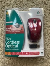 Red Logitech V320  Cordless Optical Mouse for NOTEBOOK 2.4 GHz Micro Receiver picture