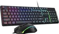 Redragon Updated S107 Wired RGB Gaming Keyboard & Wired Mouse - New & Unused picture