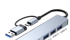 Multifunction4 in 2 USB C/USB A DOCKING STATION WITH ETHERNET 1000 Rj45 USB PORT picture