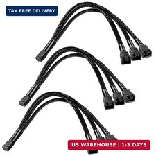 3 Pcs PC Fan Splitter 4 Pin PWM Fan Splitter Cable picture