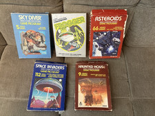 5 BOXED Atari 2600 Video Games (Sky Diver, Frogger, Asteroids and more) - Tested picture