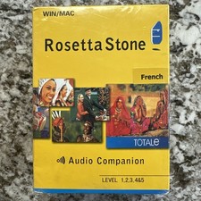 Rosetta Stone French Levels 1-5 Audio Companion Windows Mac PC software New Box picture