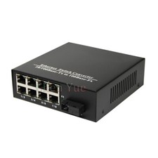 10/100M Fiber Optic Media Converter Singlemode SC 8 RJ45 Port Up to 25km picture
