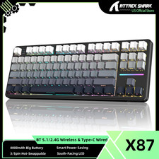 ATTACK SHARK X87 Wireless Tri-Mode Mechanical Gaming Keyboard Hot Swappable RGB picture