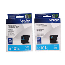 2 PACK Genuine Brother LC101 Cyan Ink Cartridge DCP-J152W, MFC-J245 OPEN BOX picture